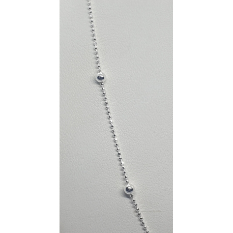 Srebrny łańcuszek z kuleczkami długość 45 cm